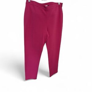 St. John Vibrant Pink Alexa Fit Wool Classic Ankle Knit Pants New Berry $395